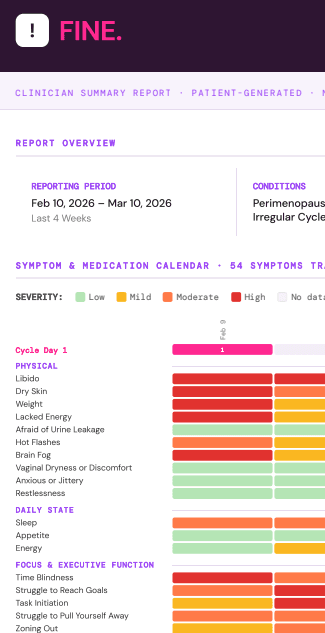 Fine app results screen
